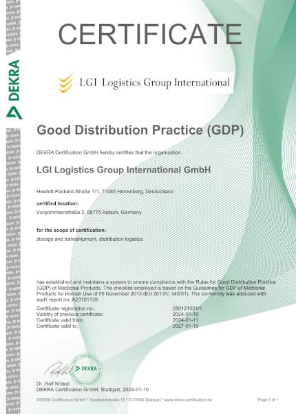 Certificate GDP - LGI Group