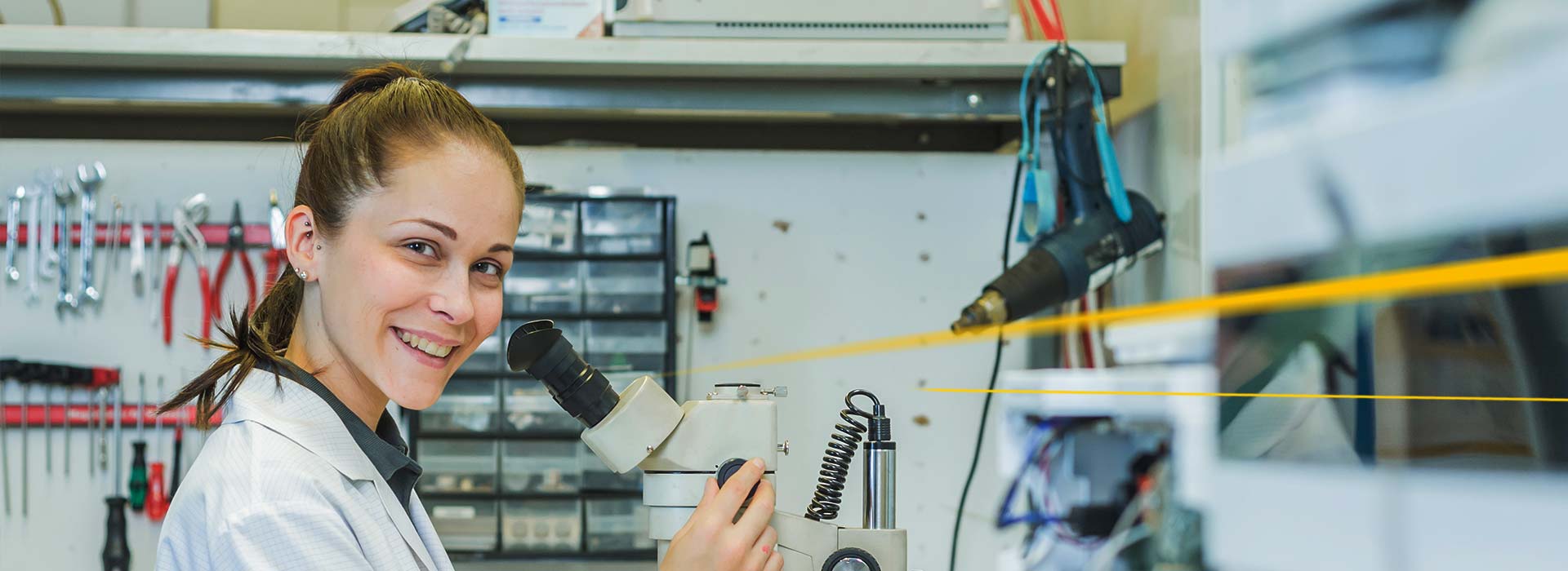 Woman repairs medical equipment | LGI