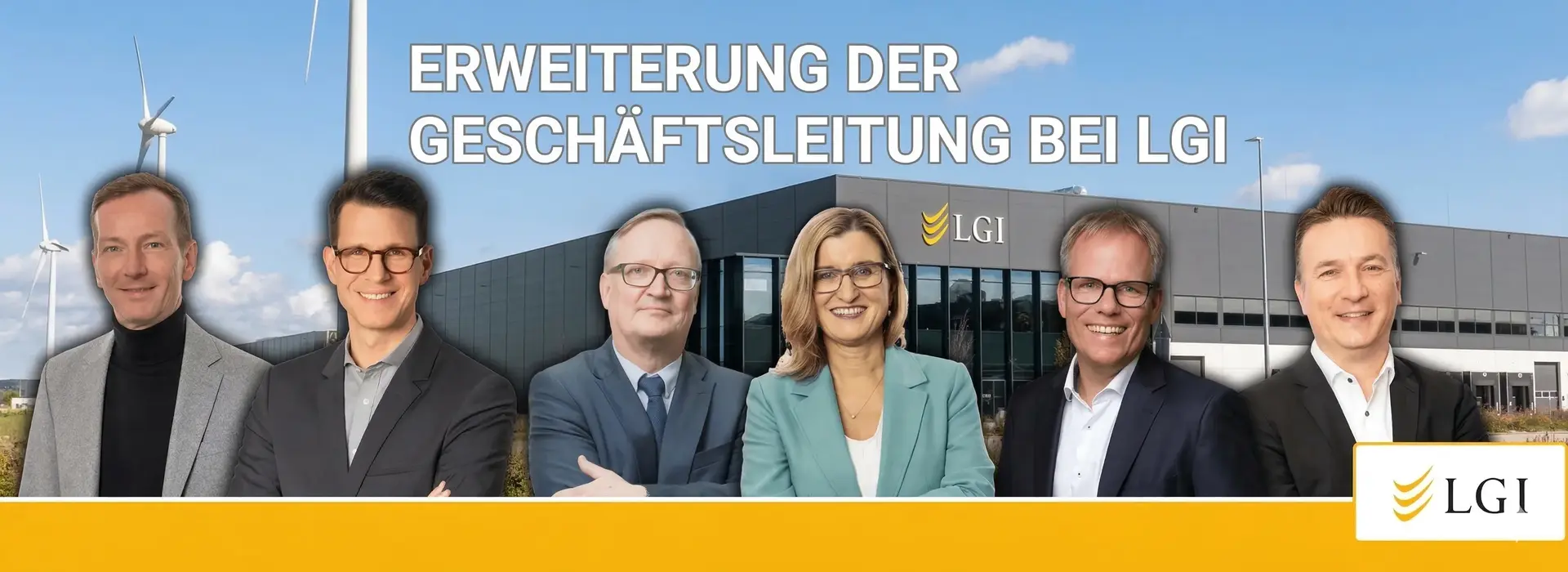 LGI Geschäftsführung vor dem LGI Gebäude